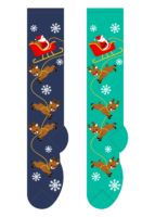 Christmas Santa & Reindeer - Knee High
