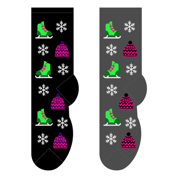 Skates & Snowflakes socks